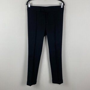 Smythe Side Stripe Pants Size 2 Black Slim Leg Cuffed Ankle